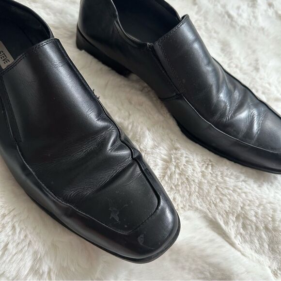 Steve Madden Mens Shiny black formal loafers leather upper main image 8